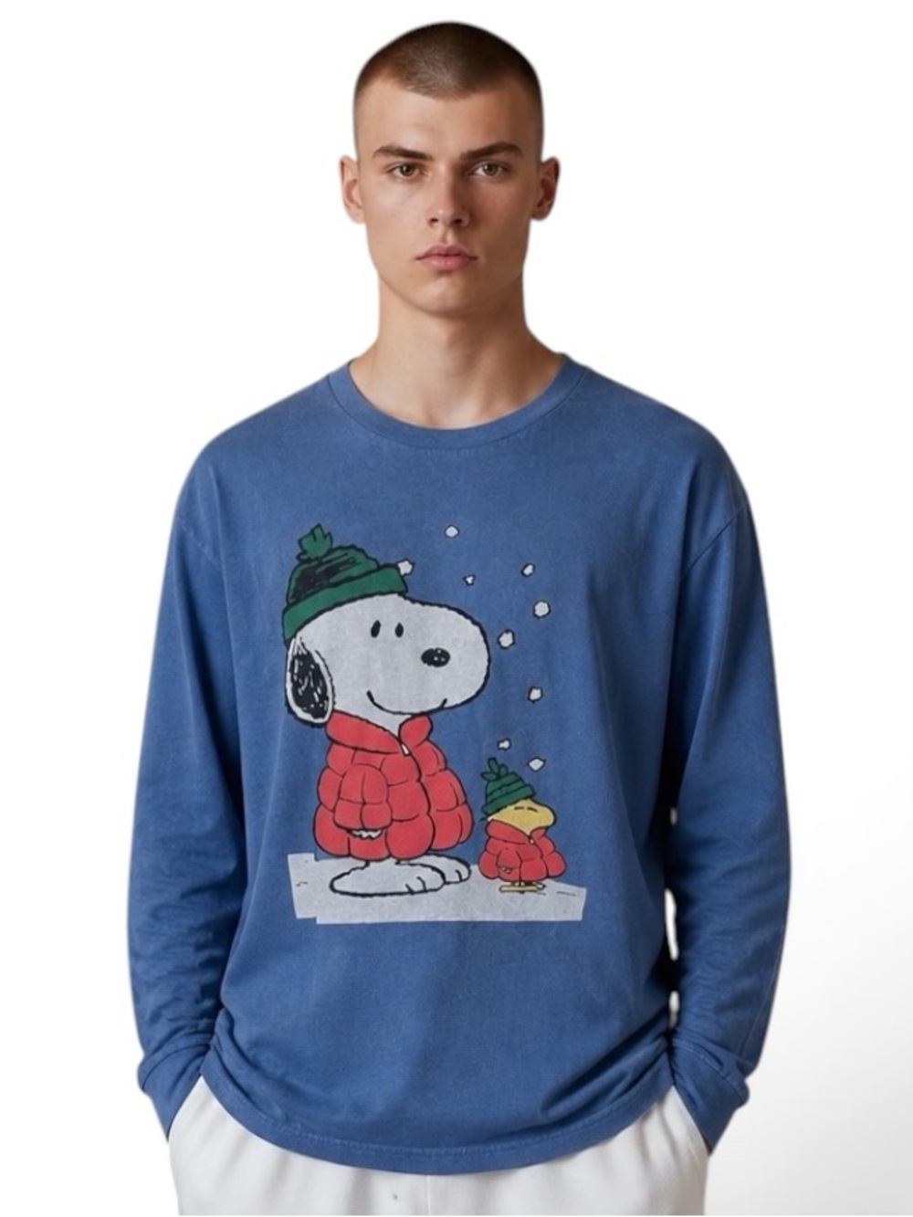 American Eagle Snoopy Peanuts Woodstock Winter Graphic Super Soft Tee Size XL